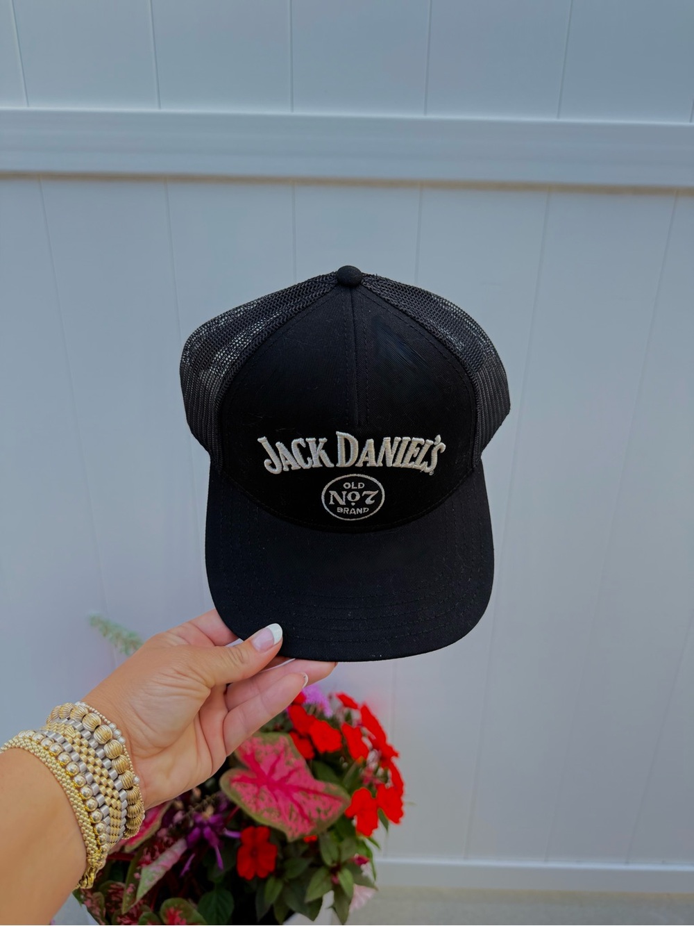 Jack Daniels Black Mesh Trucker Cap with White Logo